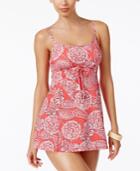 Swim Solutions Lady Lace Printed Empire Swimdress Women's Swimsuit