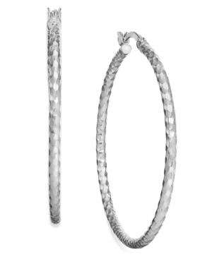 Giani Bernini Diamond-cut Hoop Earrings In Sterling Silver, 38mm
