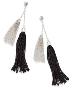 Thalia Sodi Silver-tone Two-tone Tassel Earrings, Only At Macy's