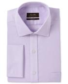 Tasso Elba Men's Classic/regular Fit Non-iron Lavender Tonal Square Texture French Cuff Dress Shirt, Only At Macy's