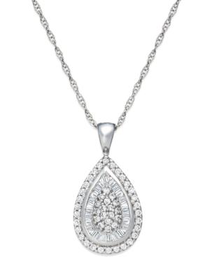Wrapped In Love Diamond Teardrop Pendant Necklace In 14k White Gold (1/2 Ct. T.w.), Created For Macy's