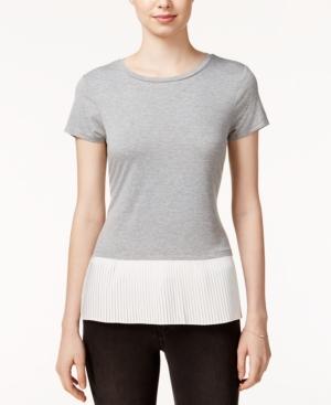 Maison Jules Pleated Contrast Top, Only At Macy's