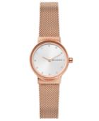 Skagen Women's Freja Rose Gold-tone Stainless Steel Bracelet Watch 26mm
