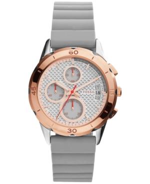 Fossil Women's Chronograph Modern Pursuit Gray Silicone Strap Watch 39mm Es4042