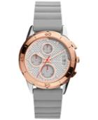 Fossil Women's Chronograph Modern Pursuit Gray Silicone Strap Watch 39mm Es4042
