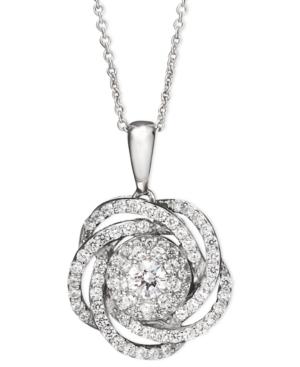 Wrapped In Love™ Diamond Necklace, 14k White Gold Diamond Knot Pendant (1 Ct. T.w.)