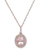 Morganite (1-1/2 Ct. T.w.) And Diamond (1/5 Ct. T.w.) Oval Pendant Necklace In 14k Rose Gold