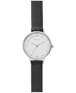 Skagen Women's Anita Black Leather Strap Watch 30mm Skw2496
