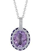 Multi-gemstone 18 Pendant Necklace (4-3/4 Ct. T.w.) In Sterling Silver