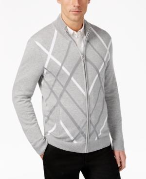 Alfani Men's Pattern Zip-front Cardigan, Only At Macy's