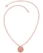 Guess Rose Gold-tone Double Chain Pendant Necklace