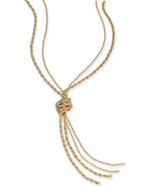 Charter Club Gold-tone Double Rope Knotted Lariat Necklace, 32 + 2 Extender, Created For Macy's