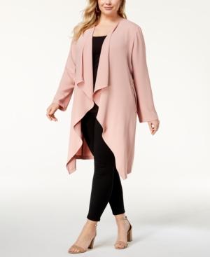 Nine West Plus-size Cascade-front Duster Jacket