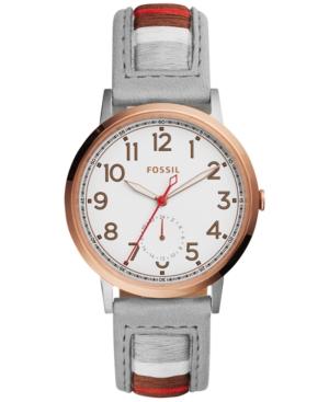 Fossil Women's Everyday Muse Gray Leather Strap Watch 40mm Es4059