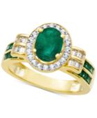 Emerald (1-3/4 Ct. T.w.) & Diamond (3/8 Ct. T.w.) Ring In 14k Gold