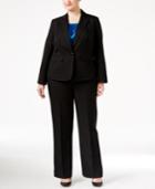 Le Suit Plus Size Three-piece One-button Glazed Melange Pantsuit