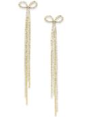 Thalia Sodi Gold-tone Pave Bow Linear Drop Earrings, Created For Macy's