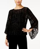 Alfani Petite Velvet Burnout Blouson Top, Only At Macy's