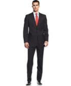 Tommy Hilfiger Black Tonal-stripe Classic-fit Suit
