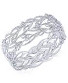 Danori Silver-tone Cubic Zirconia Hinged Bangle Bracelet, Created For Macy's
