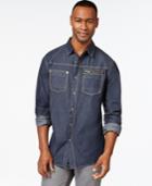 Sean John Vintage-wash Shirt, Rinse Indigo