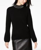 Charter Club Pearl-embellished Cashmere Sweater, Created For Macy's