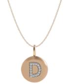14k Rose Gold Necklace, Diamond Accent Letter D Disk Pendant