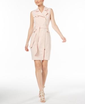 Calvin Klein Cross-dyed Lux Moto Dress, Regular & Petite Sizes