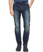 Calvin Klein Tapered Slim Fit Blue Shadow Wash Faded Jeans