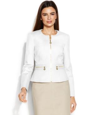 Calvin Klein Zip-front Collarless Jacket