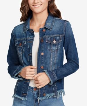 William Rast Frayed Denim Trucker Jacket