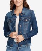 William Rast Frayed Denim Trucker Jacket
