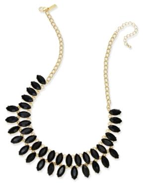 Inc International Concepts Gold-tone Double Row Marquise Stone Statement Necklace, Created For Macy's