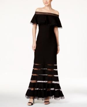 Tadashi Shoji Ruffled Off-the-shoulder Gown