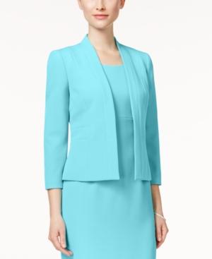 Kasper Stretch Crepe Open-front Jacket