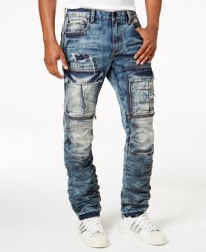 Heritage America Men's Ripped Zipper Jeans