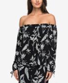 Roxy Juniors' Ms. Brightside Printed Off-the-shoulder Top