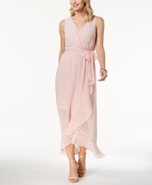 Sangria Ruffled Chiffon Maxi Dress