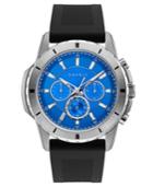 Caravelle New York By Bulova Men's Chronograph Black Silicone Strap Watch 48mm