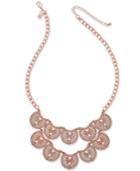 Inc International Concepts Rose Gold-tone Scalloped Filigree Statement Necklace, Only At Macy's