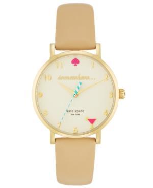Kate Spade New York Women's Metro Vachetta Leather Strap Watch 34mm 1yru0484