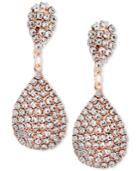 Say Yes To The Prom Rose Gold-tone Pave Double-drop Earrings