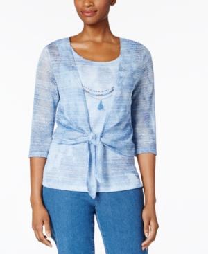 Alfred Dunner Petite Indigo Girls Layered-look Blouse