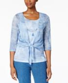 Alfred Dunner Petite Indigo Girls Layered-look Blouse