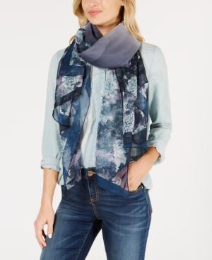Cejon Cabbage Roses Oversized Chiffon Scarf & Wrap