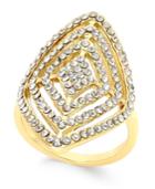 Inc International Concepts Gold-tone Geometric Crystal Statement Ring, Only At Macy's