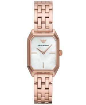 Emporio Armani Women's Rose Gold-tone Stainless Steel Bracelet Watch 24x36mm