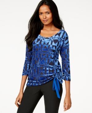 Ny Collection Velvet Side-tie Top
