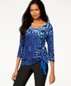 Ny Collection Velvet Side-tie Top