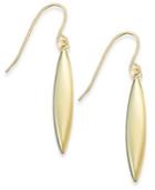 Oval Drop Earrings In 10k Gold